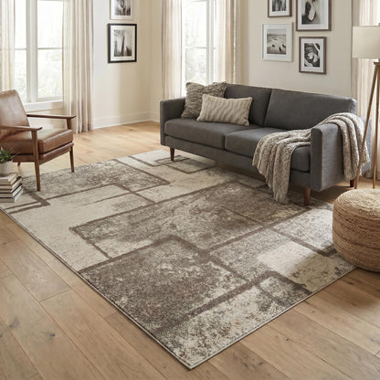 Rhodes Neutral Geometric Rug - Enigma