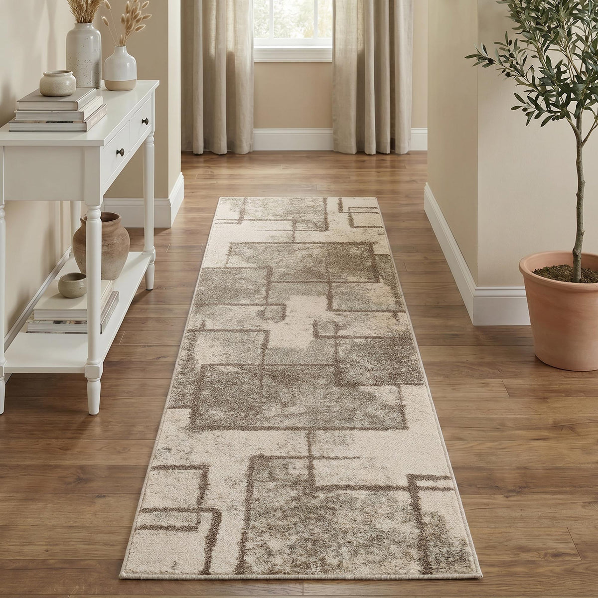 Rhodes Neutral Geometric Rug - Enigma