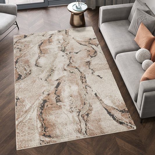Essence Textured Abstract Rug - Lava