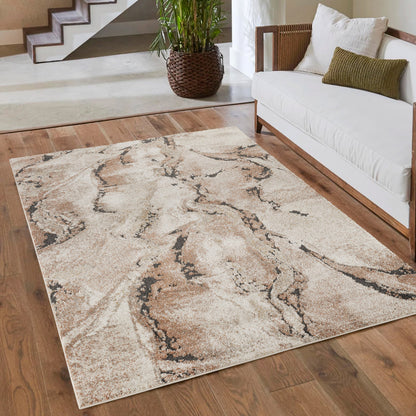 Essence Textured Abstract Rug - Lava