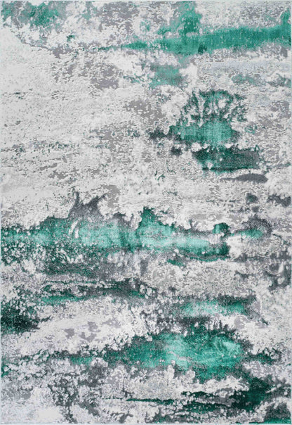 Emperor Metallic Abstract Rug - Onyx