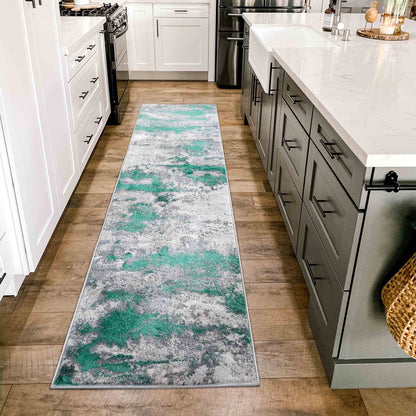 Emperor Metallic Abstract Rug - Onyx