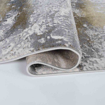 Emperor Metallic Abstract Rug - Onyx