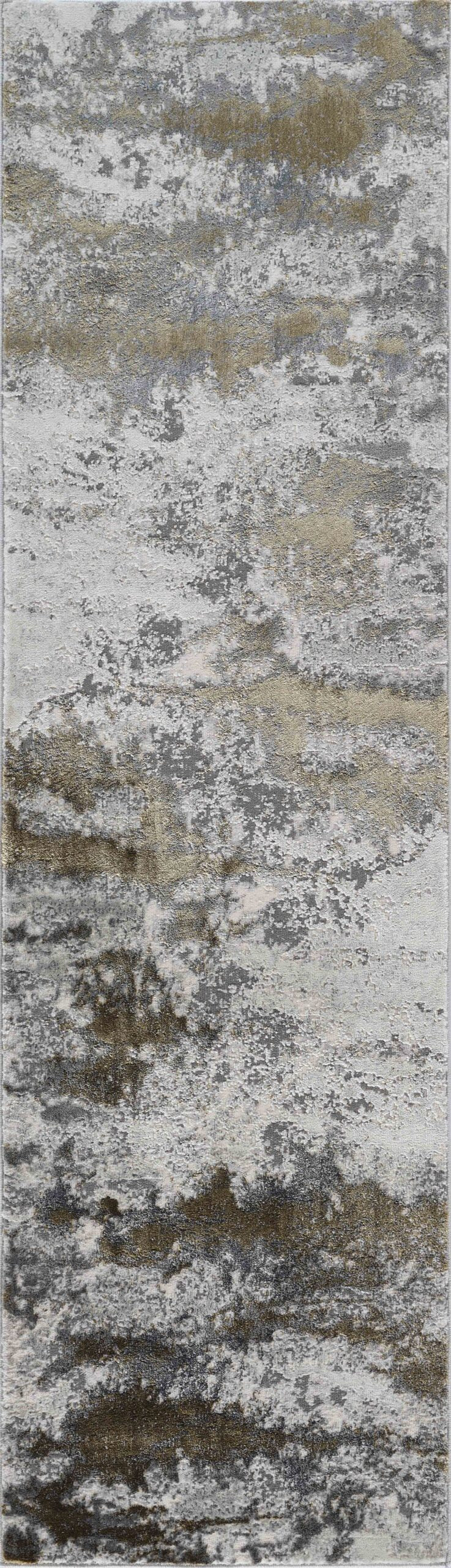 Emperor Metallic Abstract Rug - Onyx