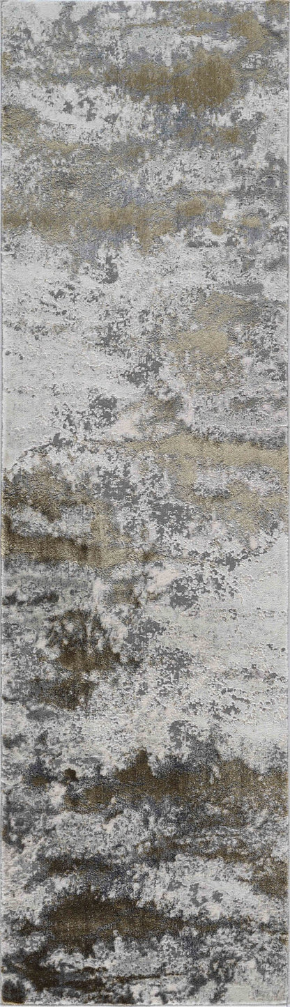 Emperor Metallic Abstract Rug - Onyx