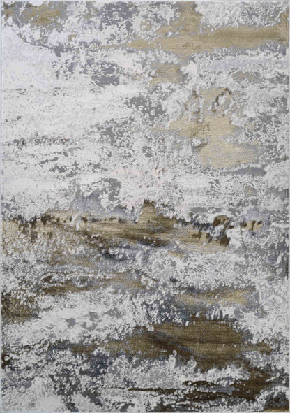 Emperor Metallic Abstract Rug - Onyx