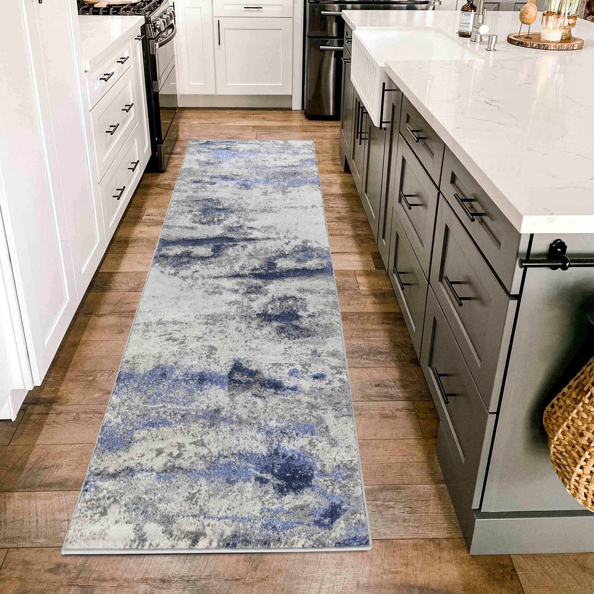 Emperor Metallic Abstract Rug - Onyx