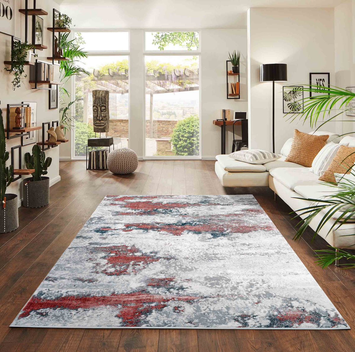 Emperor Metallic Abstract Rug - Onyx
