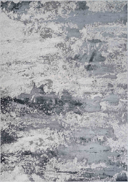 Emperor Metallic Abstract Rug - Onyx