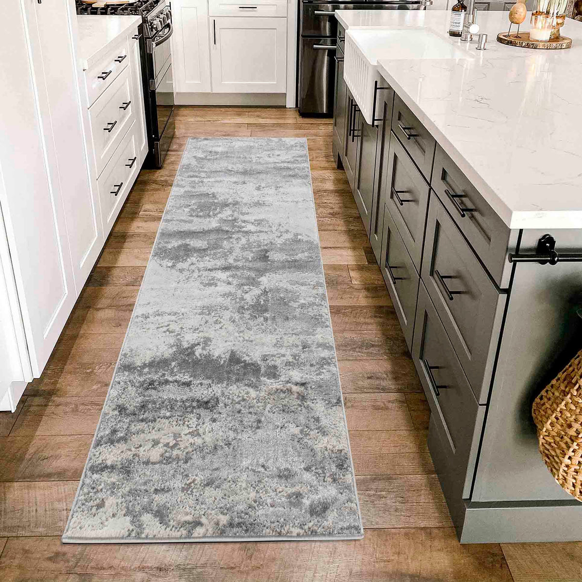 Emperor Metallic Abstract Rug - Onyx