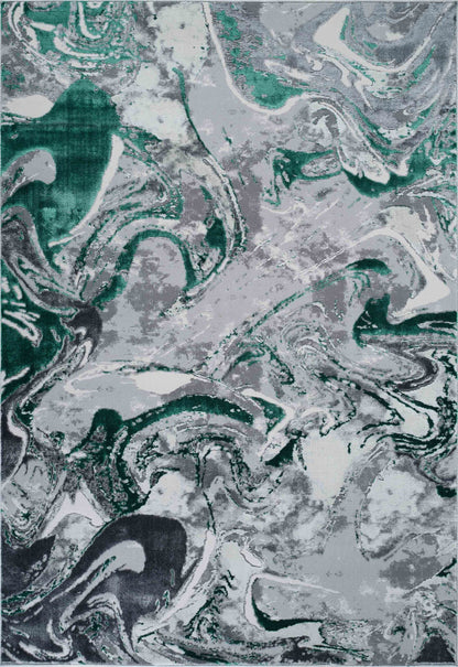 Emperor Metallic Abstract Rug - Solarius