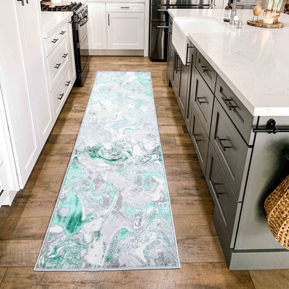 Emperor Metallic Abstract Rug - Solarius