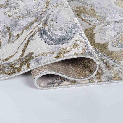 Emperor Metallic Abstract Rug - Solarius