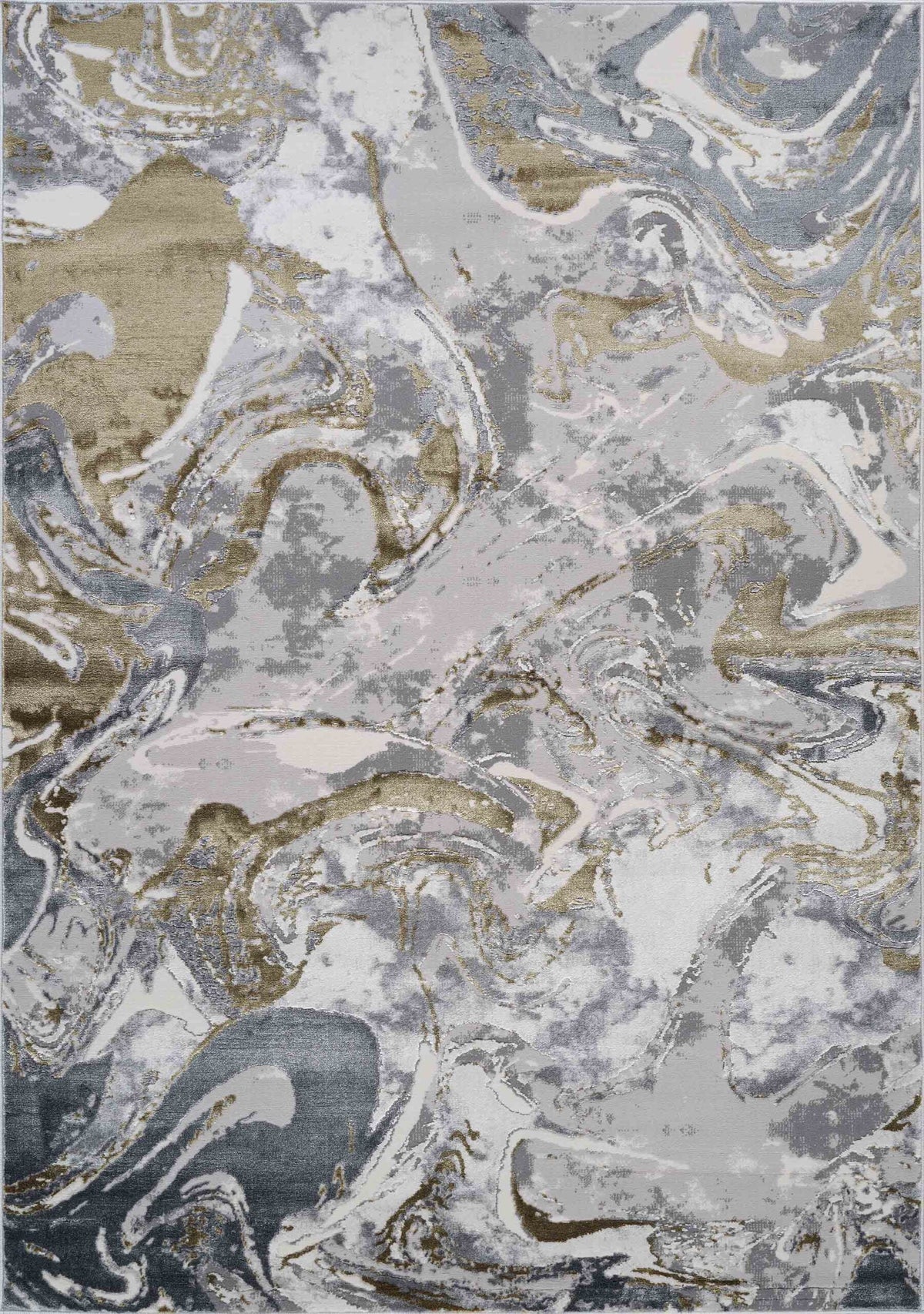 Emperor Metallic Abstract Rug - Solarius