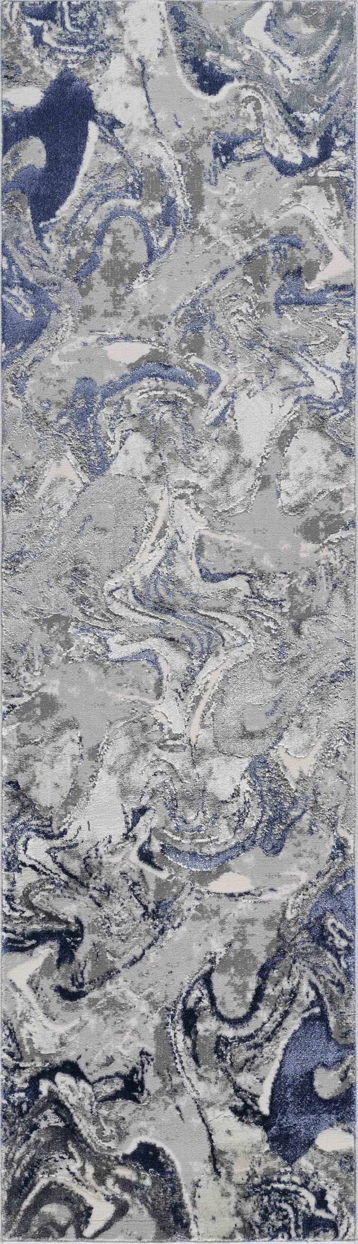 Emperor Metallic Abstract Rug - Solarius