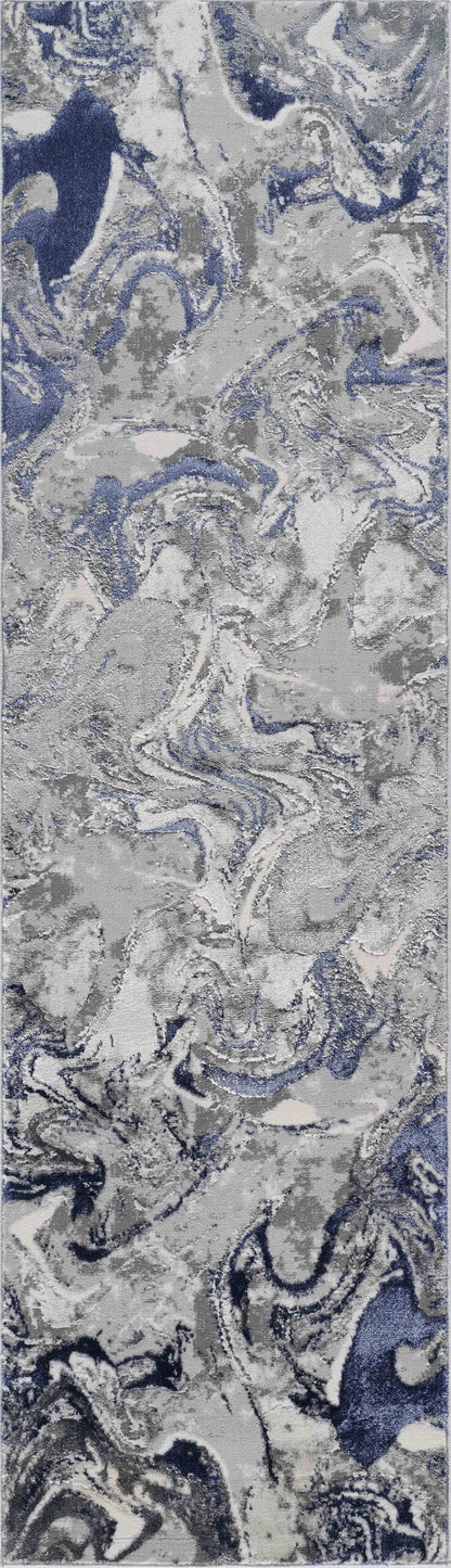 Emperor Metallic Abstract Rug - Solarius