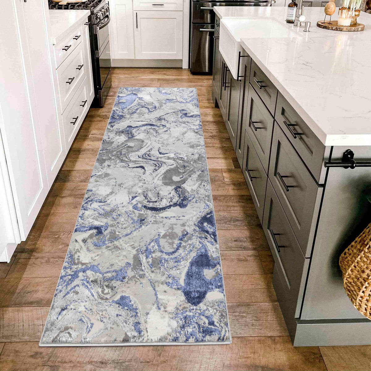 Emperor Metallic Abstract Rug - Solarius