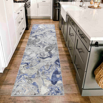 Emperor Metallic Abstract Rug - Solarius