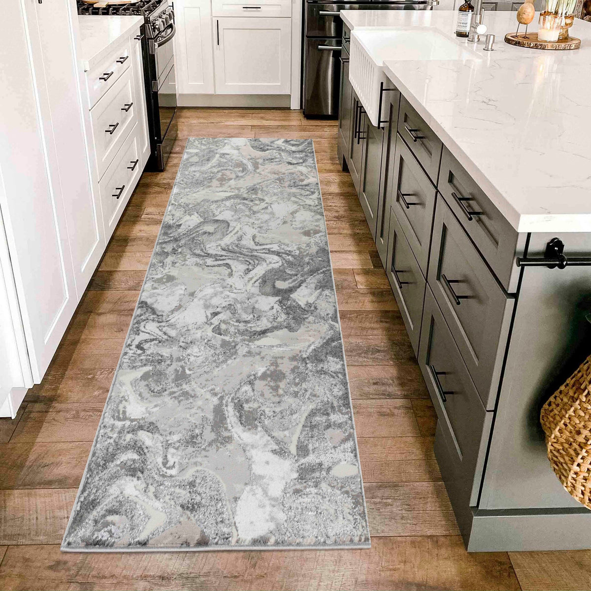 Emperor Metallic Abstract Rug - Solarius