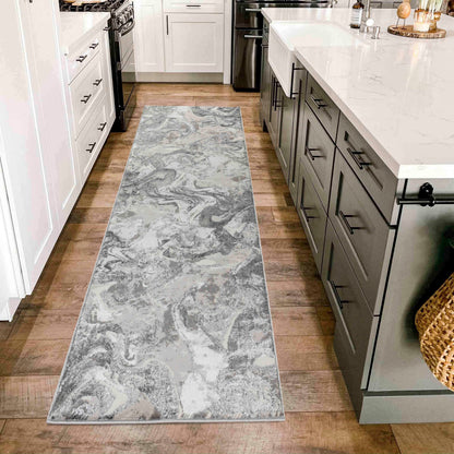 Emperor Metallic Abstract Rug - Solarius