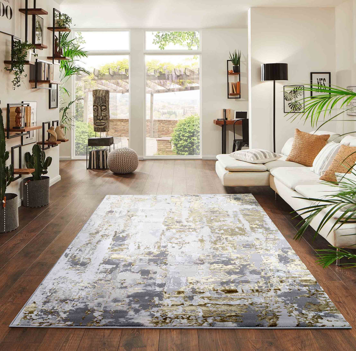 Emperor Metallic Abstract Rug - Styra