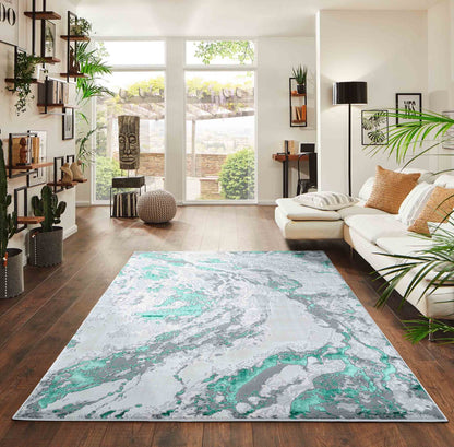 Emperor Metallic Abstract Rug - Picasso
