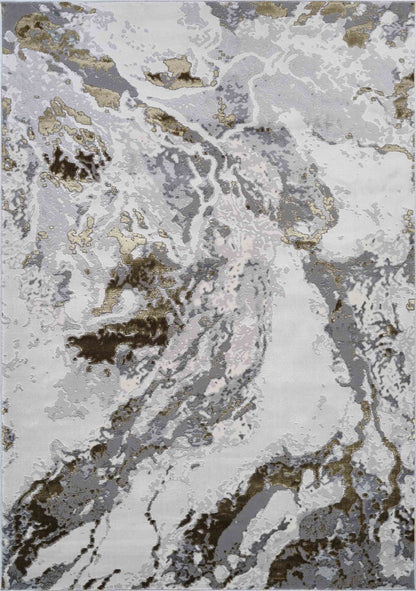 Emperor Metallic Abstract Rug - Picasso