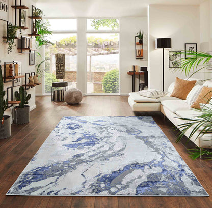 Emperor Metallic Abstract Rug - Picasso