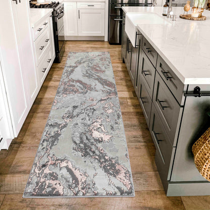 Emperor Metallic Abstract Rug - Picasso