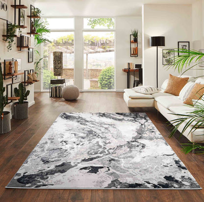 Emperor Metallic Abstract Rug - Picasso