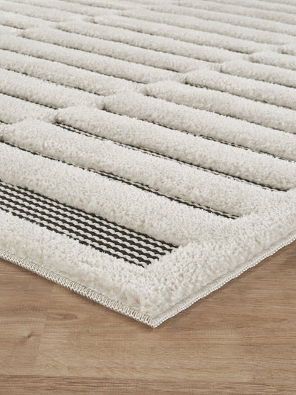 Freya Embossed Geometric Rug - Bar