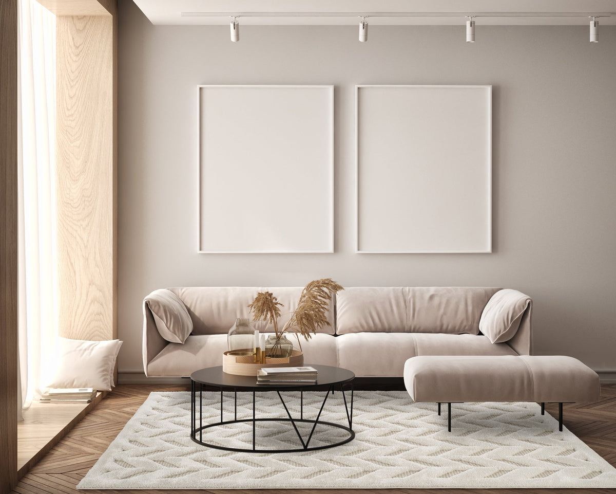 Freya Embossed Geometric Rug - Herringbone