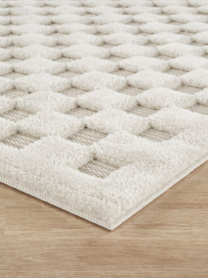 Freya Embossed Geometric Rug - Square