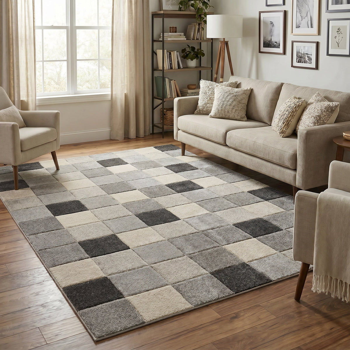 Santiago Carved Abstract Rug - Grid