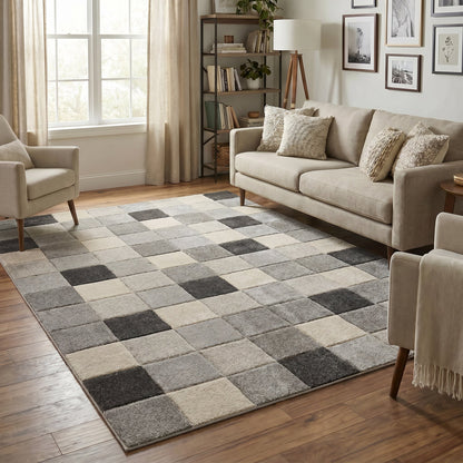 Santiago Carved Abstract Rug - Grid