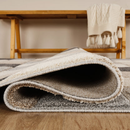 Santiago Carved Abstract Rug - Grid