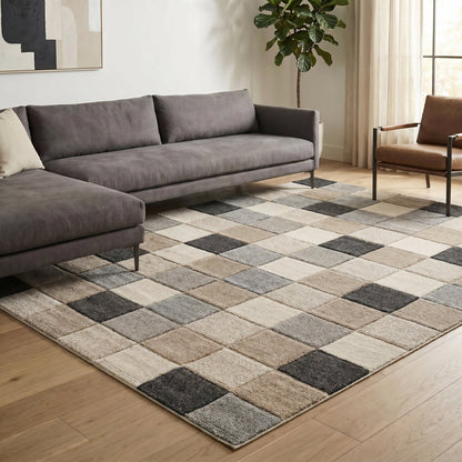 Santiago Carved Abstract Rug - Grid