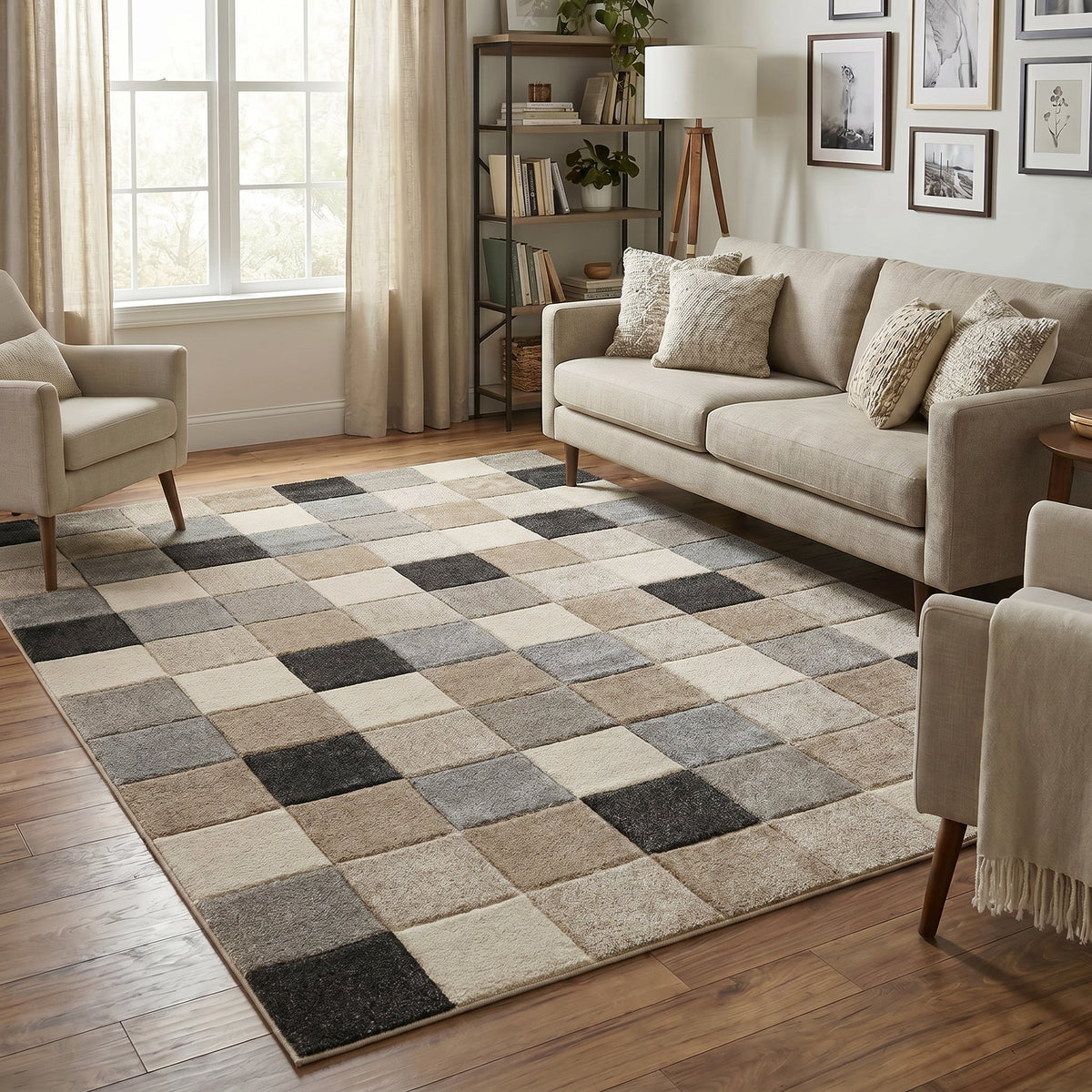 Santiago Carved Abstract Rug - Grid