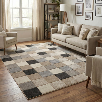 Santiago Carved Abstract Rug - Grid