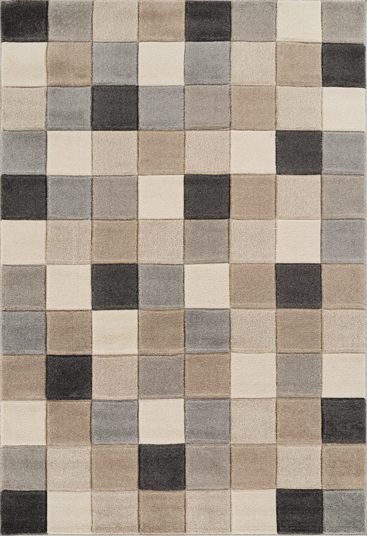 Santiago Carved Abstract Rug - Grid