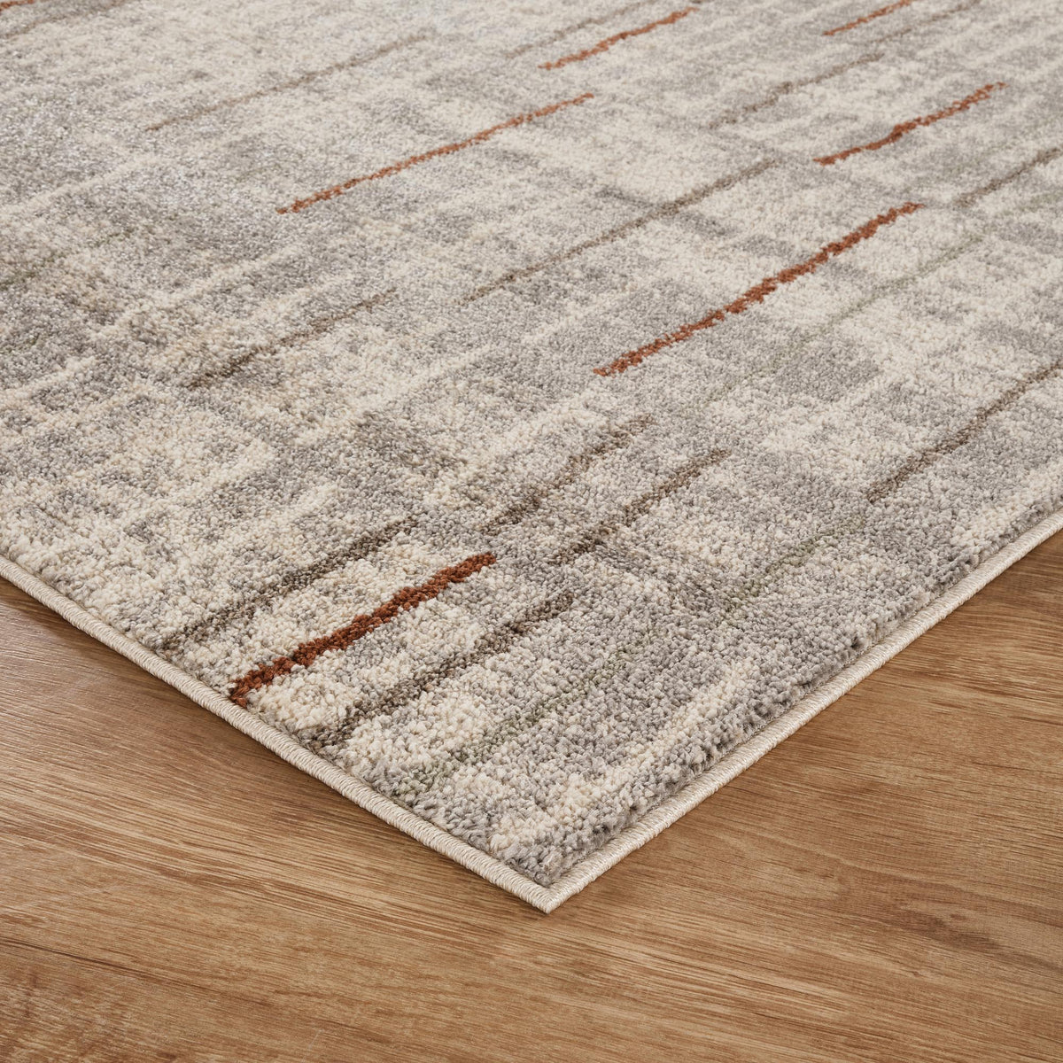 Rhodes Neutral Geometric Rug - Hatch