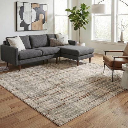 Rhodes Neutral Geometric Rug - Hatch