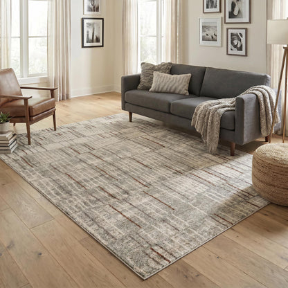 Rhodes Neutral Geometric Rug - Hatch