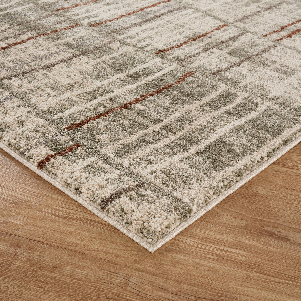 Rhodes Neutral Geometric Rug - Hatch