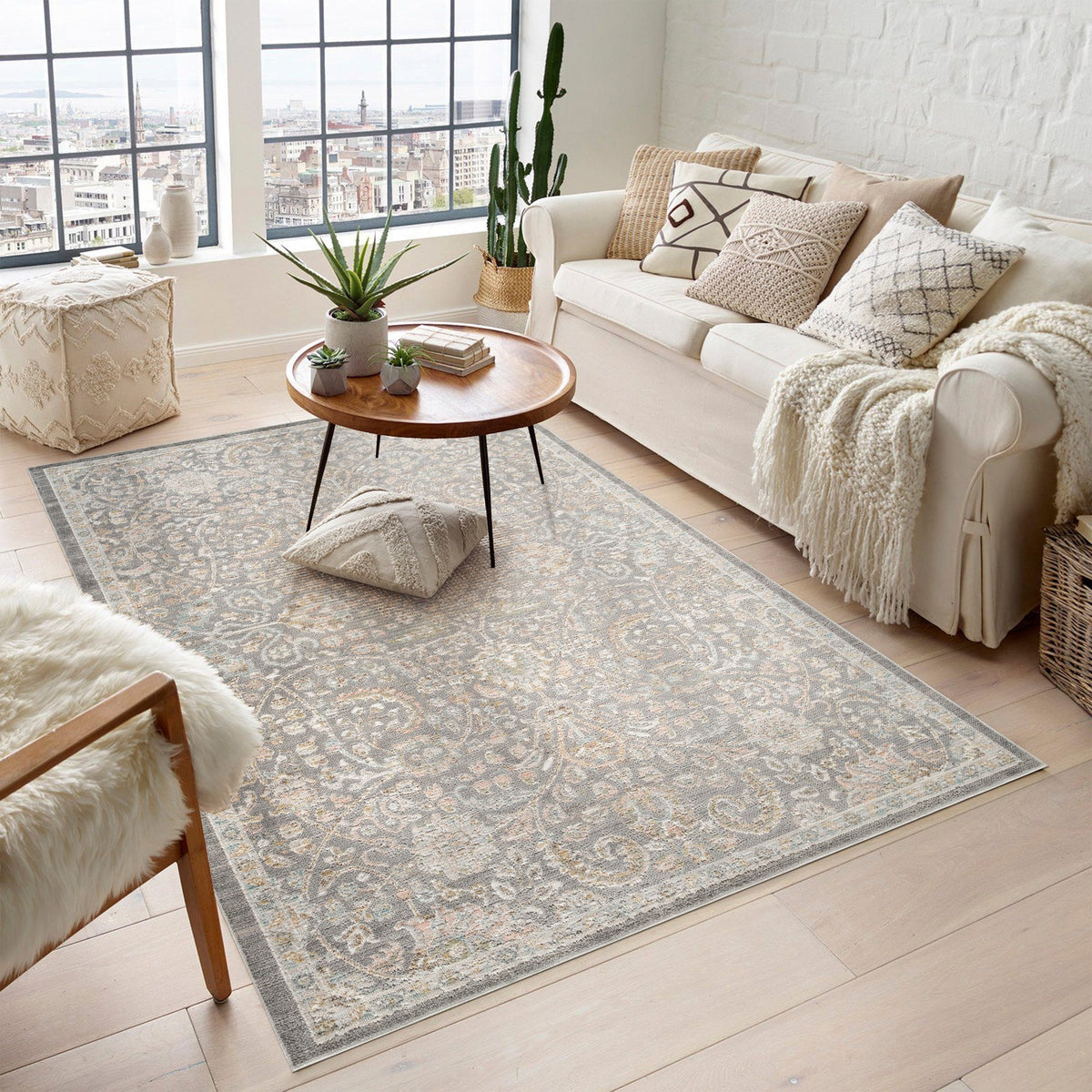Maia Vintage Patterned Rug - Blossom