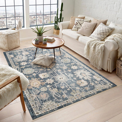 Maia Vintage Patterned Rug - Lagoon