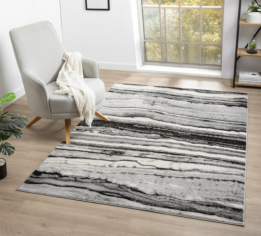 Obsidian Monochrome Rug - Coast