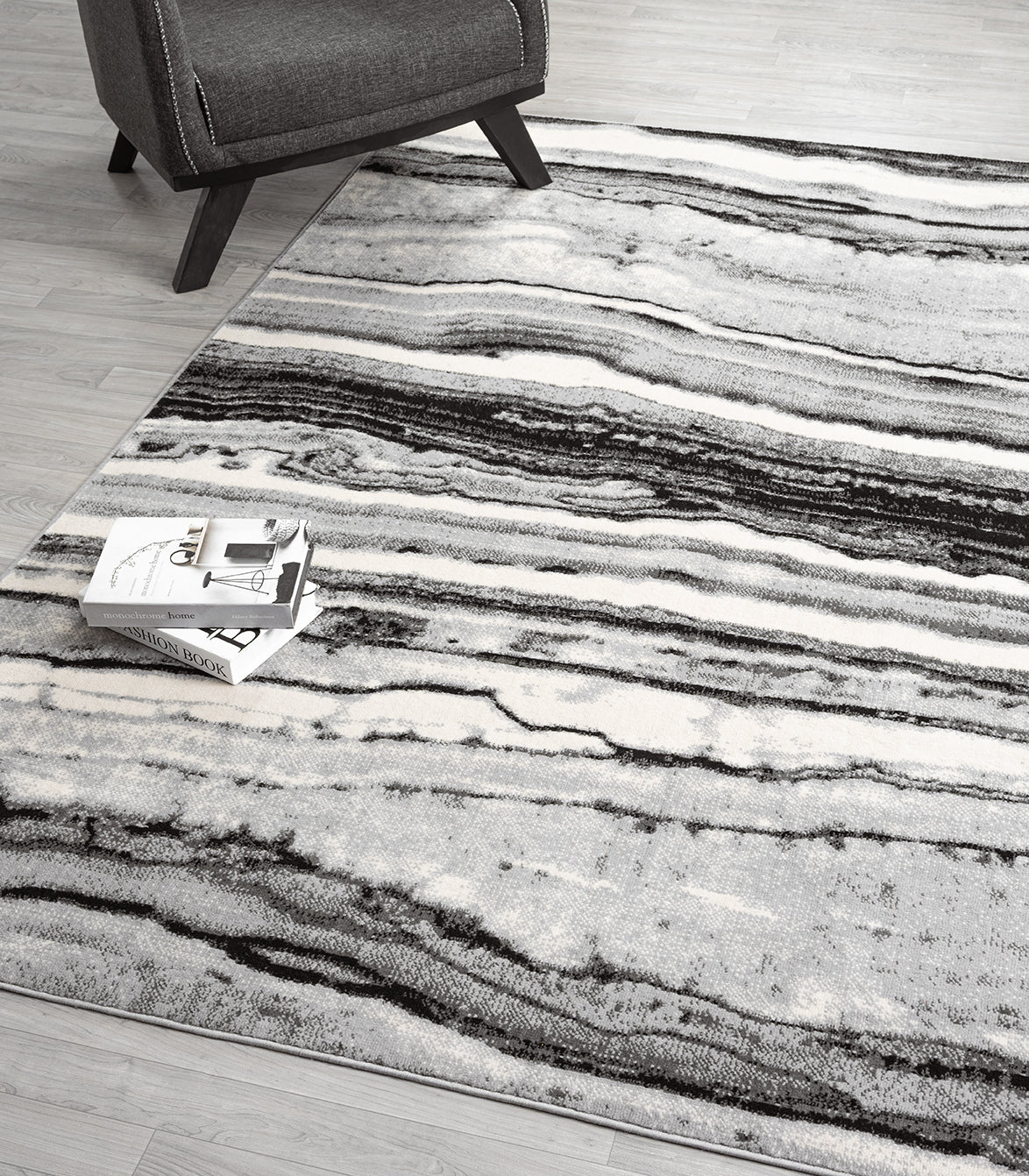 Obsidian Monochrome Rug - Coast