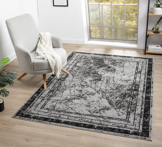 Obsidian Monochrome Rug - Frame
