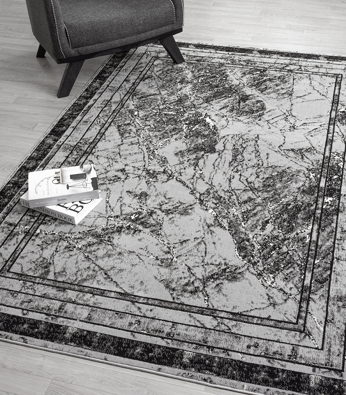 Obsidian Monochrome Rug - Frame